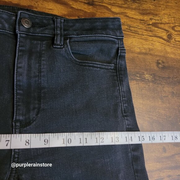 American Eagle Jeans 6 S Next Level Stretch Jegging Super Hi Rise Black Wash - Picture 8 of 12